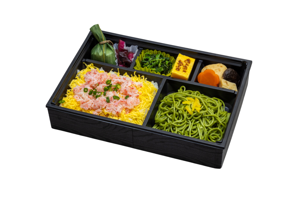 夏限定蟹チラシと茶そばセット